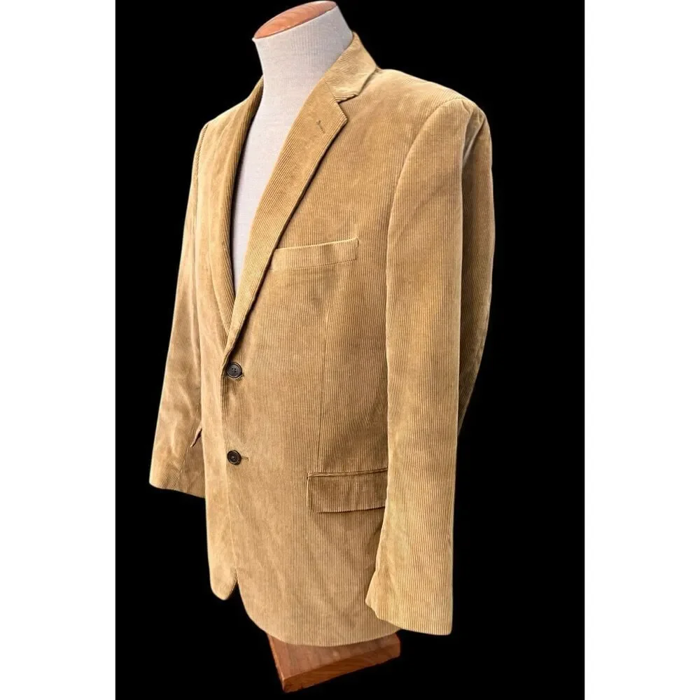 Saddlebred Men’s Tan Corduroy 2-Button Sport Coat Sz. 40 R